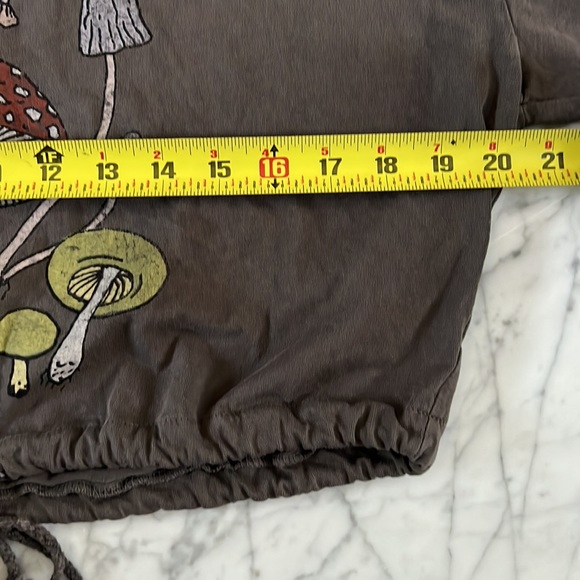 Mushroom Print Women Short Sleeve Crop Tee T-Shirt - Picture 5 of 5